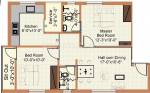 Floor Plan (2BHK+2T (805 sq ft) 805 sq ft) Mitha Maanasa Floor Plan (2BHK+2T (805 sq ft) 805 sq ft)