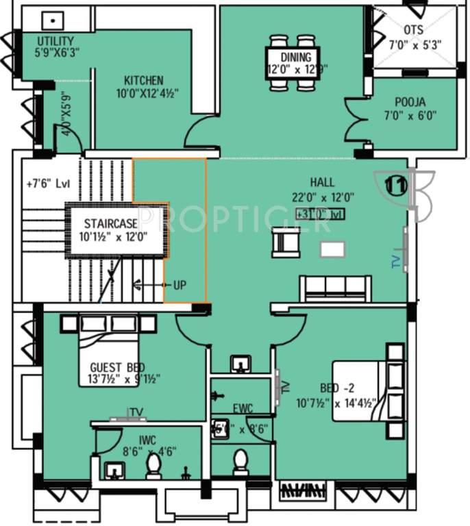 Mangal Home Shri Airavatham Floor Plan (4BHK+4T (3,106 sq ft) 3106 sq ft)