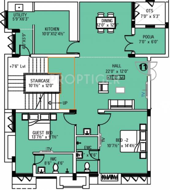 Mangal Home Shri Airavatham Floor Plan (4BHK+4T (3,106 sq ft) 3106 sq ft)
