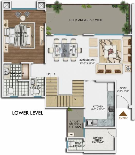 Lower Level Duplex Plan sky-villas Floor Plan Lower Level Duplex Plan
