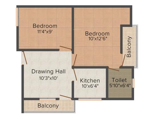 Vibrant Nandan Residency (2BHK+1T (660 sq ft) 660 sq ft) Vibrant Nandan Residency (2BHK+1T (660 sq ft) 660 sq ft)