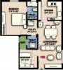 CS Metro Village Floor Plan (2BHK+2T (822 sq ft) 822 sq ft)