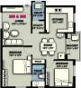 Floor Plan (2BHK+2T (978 sq ft) 978 sq ft) CS Metro Village Floor Plan (2BHK+2T (978 sq ft) 978 sq ft)