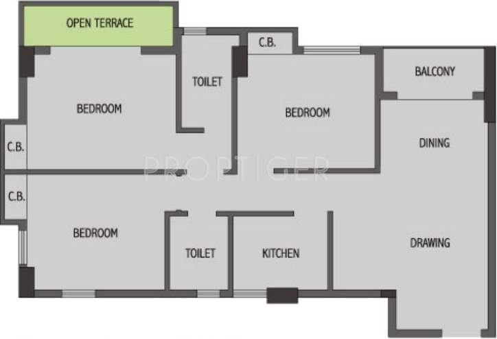 Gangotri Identity (3BHK+3T (1,335 sq ft) 1335 sq ft)