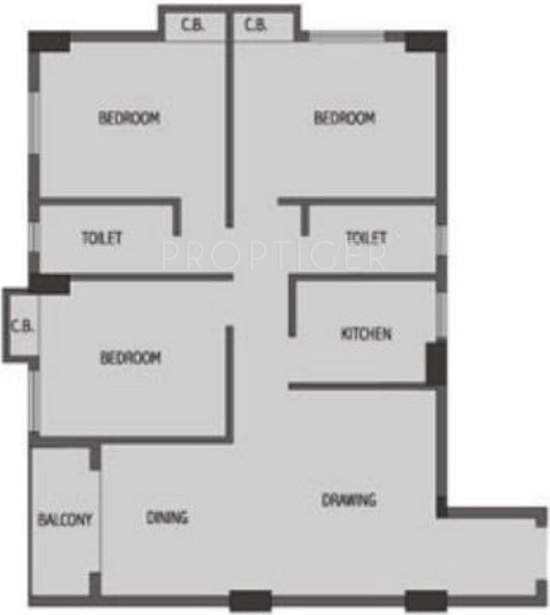 Gangotri Identity (3BHK+3T (1,400 sq ft) 1400 sq ft)