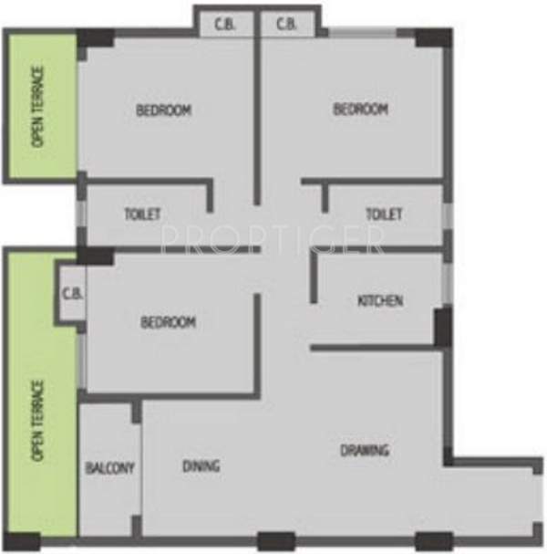 Gangotri Identity (3BHK+3T (1,510 sq ft) 1510 sq ft)