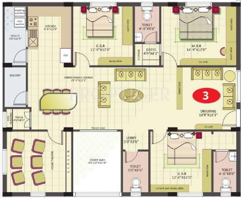 Namitha Palace (3BHK+3T (2,208 sq ft) 2208 sq ft)