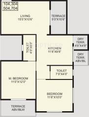 Jhamtani Ace Aura (2BHK+2T (920 sq ft) 920 sq ft)