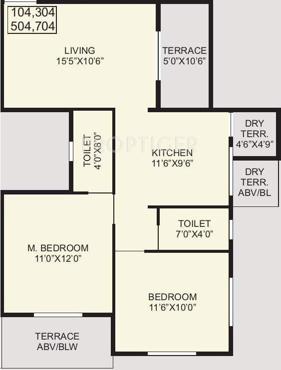 Jhamtani Ace Aura (2BHK+2T (920 sq ft) 920 sq ft)
