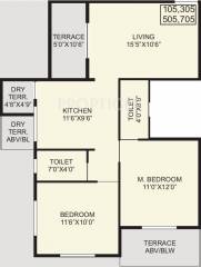 Jhamtani Ace Aura (2BHK+2T (921 sq ft) 921 sq ft)