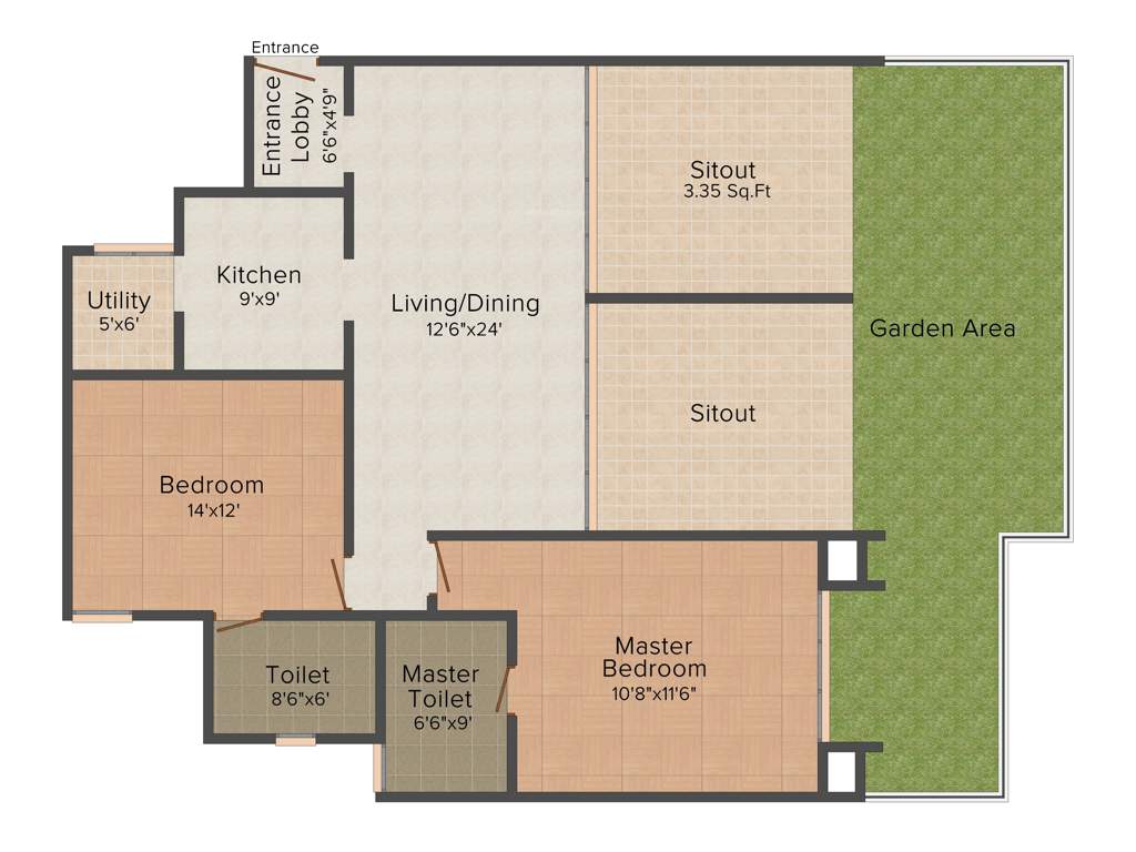 Marvel Piazza Phase 01 (2BHK+2T (1,865 sq ft) 1865 sq ft)