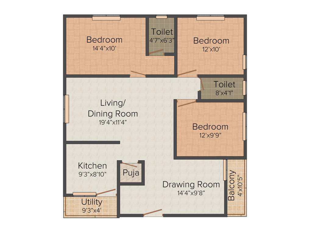 Namitha Padmanabha (3BHK+2T (1,620 sq ft) 1620 sq ft)