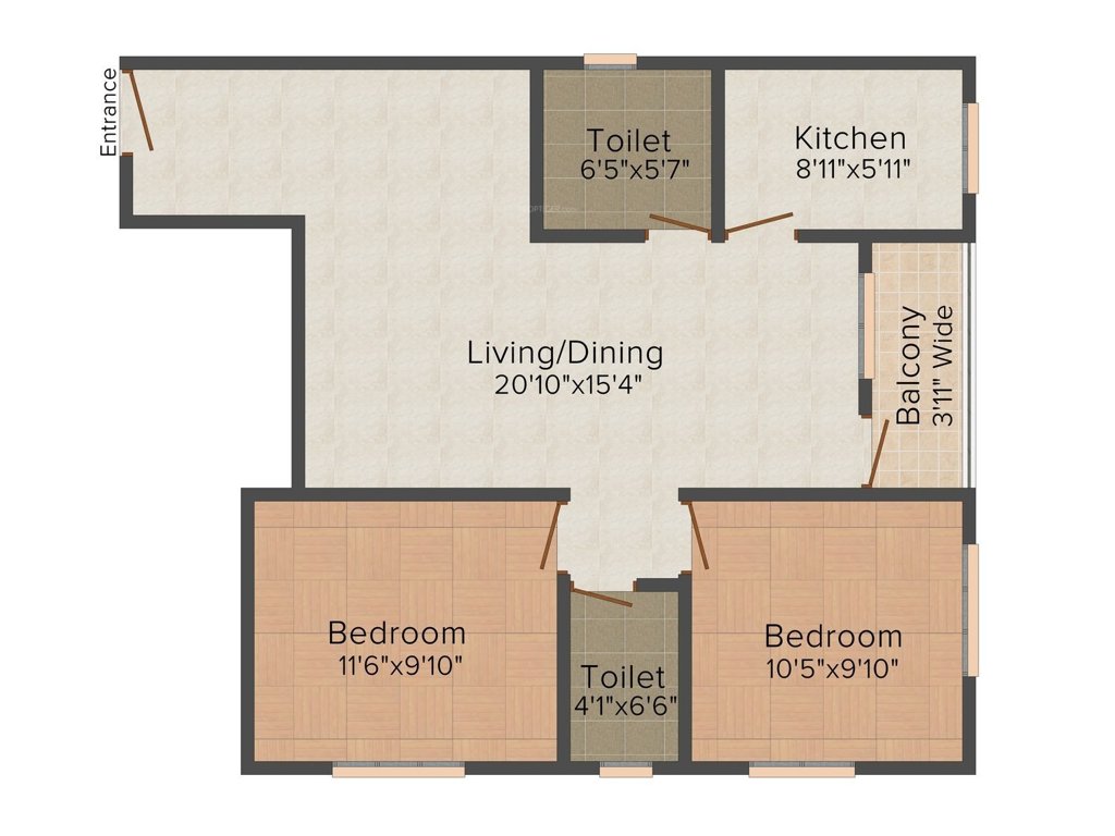 Maya Nirupama Abasan (2BHK+2T (1,037 sq ft) 1037 sq ft)