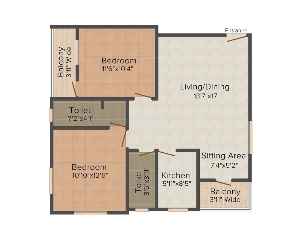 Maya Nirupama Abasan (2BHK+2T (1,168 sq ft) 1168 sq ft)