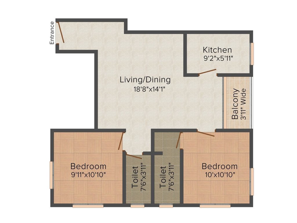 Maya Nirupama Abasan (2BHK+2T (999 sq ft) 999 sq ft)