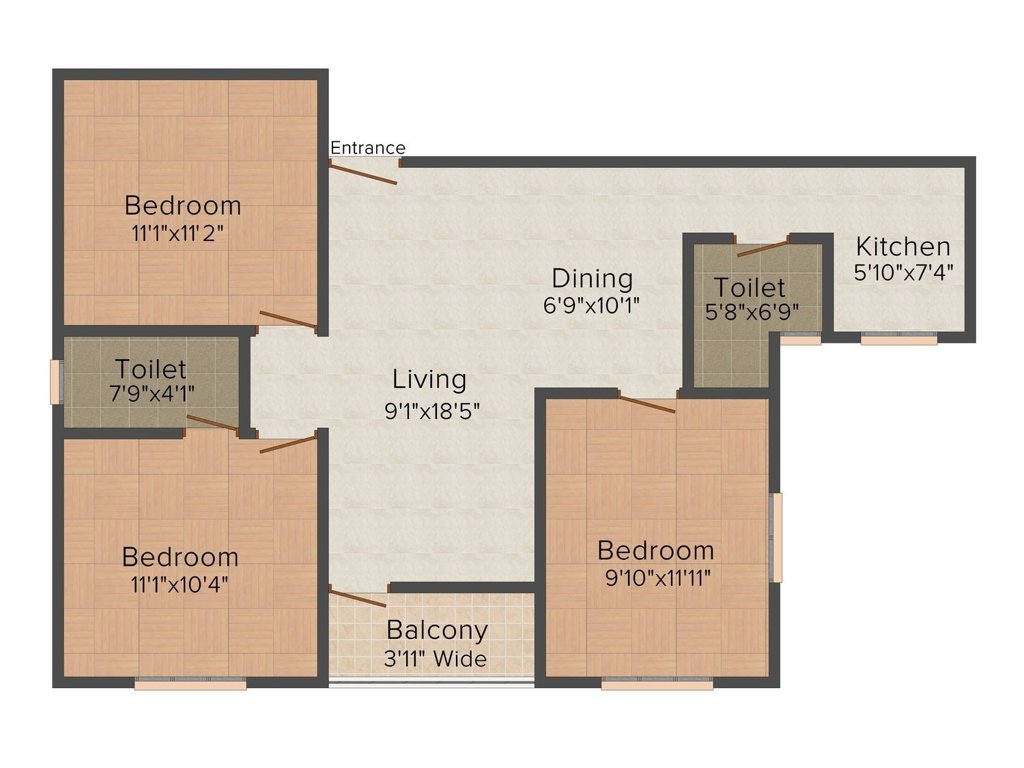 Maya Nirupama Abasan (3BHK+3T (1,208 sq ft) 1208 sq ft)