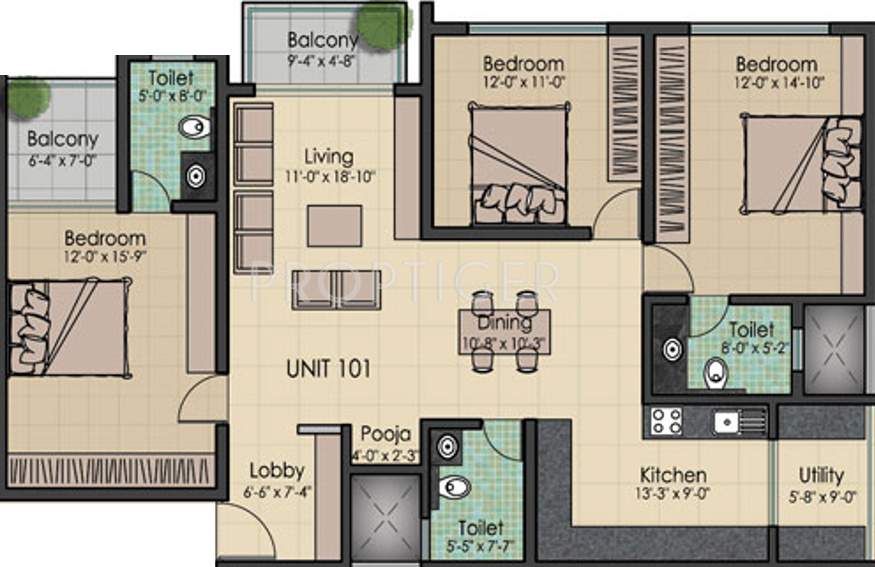 Architha Aithal Aarohi (3BHK+3T (1,650 sq ft) 1650 sq ft)