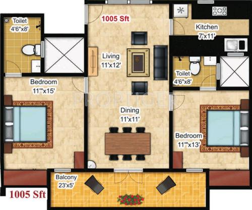 Eco Silver Stone (2BHK+2T (1,005 sq ft) 1005 sq ft) Eco Silver Stone (2BHK+2T (1,005 sq ft) 1005 sq ft)