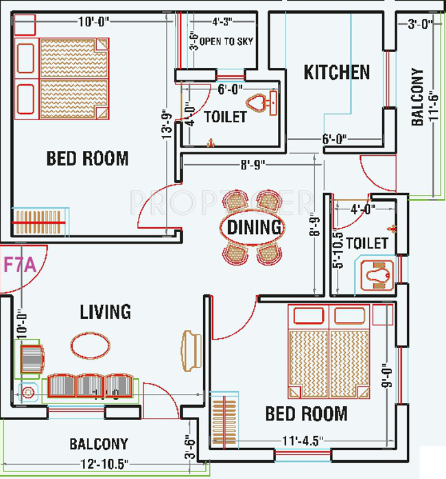 GP Cherry Blossom (2BHK+2T (862 sq ft) 862 sq ft)