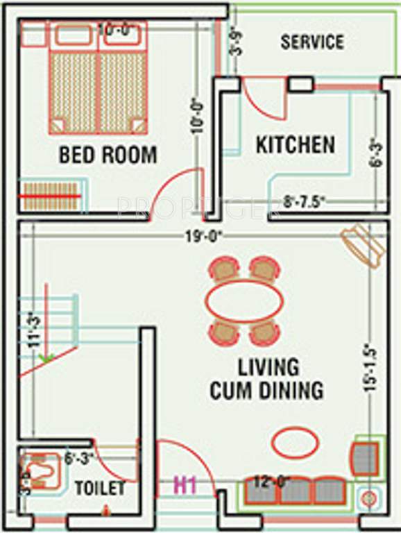 GP Cherry Blossom Row Houses (3BHK+3T (1,238 sq ft) 1238 sq ft)