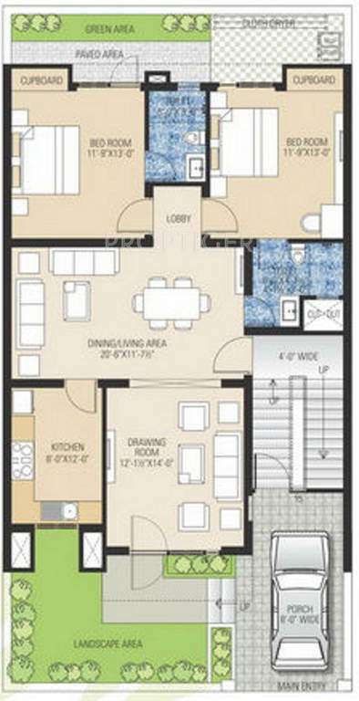 Ashadeep Group Green The Villas (3BHK+3T (1,980 sq ft) 1980 sq ft)