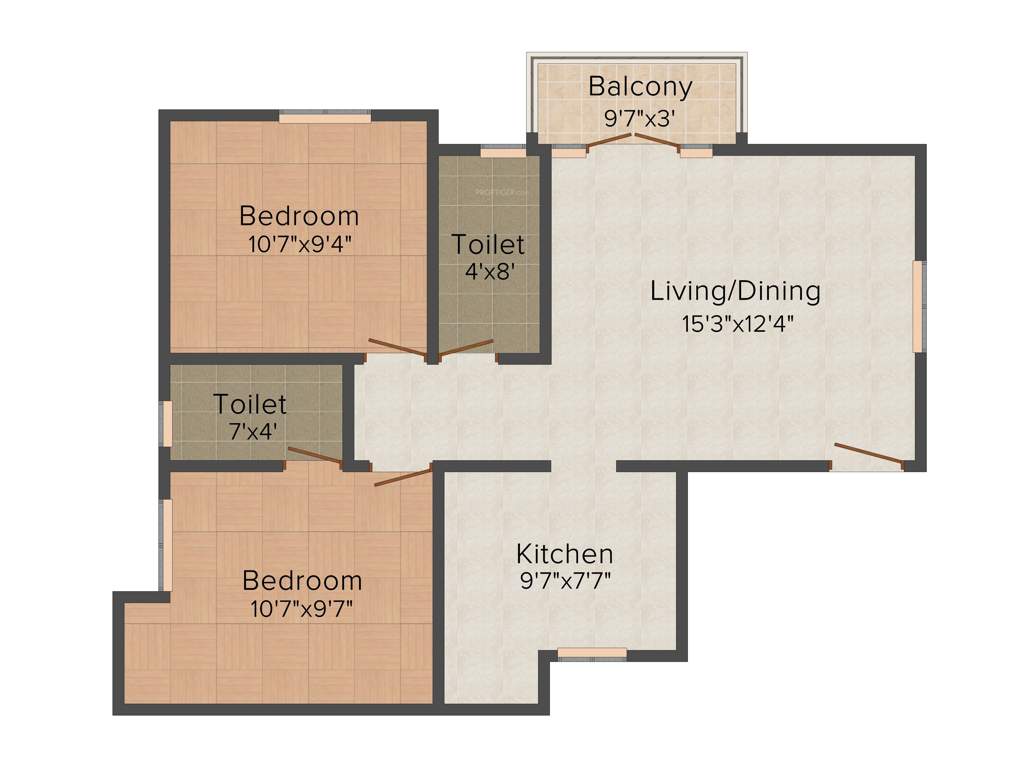 GP Elata (2BHK+2T (838 sq ft) 838 sq ft)