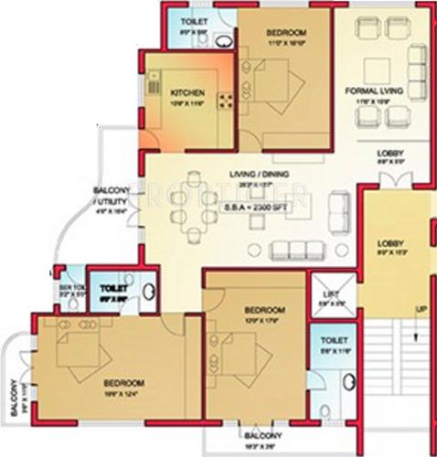 Imperium Al Mamoor (3BHK+3T (2,300 sq ft) 2300 sq ft)