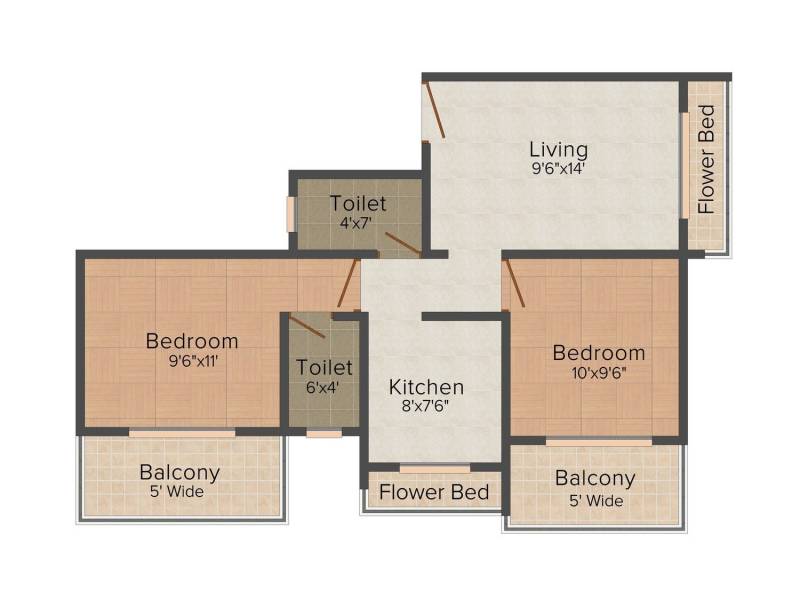 Deepali Raviraj Residency (2BHK+2T (990 sq ft) 990 sq ft)