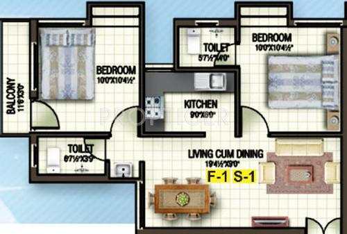 Sri Vasantham Apartment (2BHK+2T (830 sq ft) 830 sq ft)