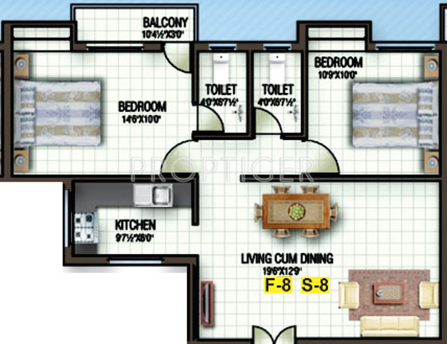 Sri Vasantham Apartment (2BHK+2T (1,004 sq ft) 1004 sq ft)