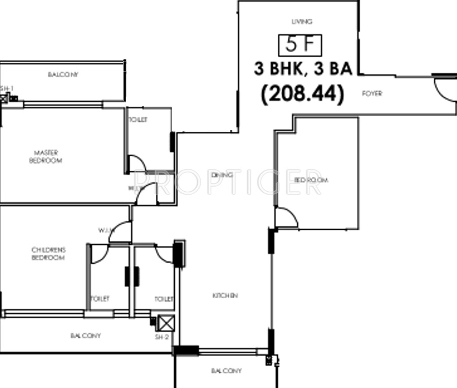 Arjuntree One (3BHK+3T (2,243 sq ft) 2243 sq ft) Arjuntree One (3BHK+3T (2,243 sq ft) 2243 sq ft)