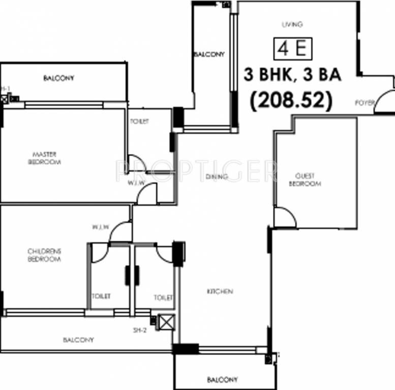 Arjuntree One (3BHK+3T (2,244 sq ft) 2244 sq ft) Arjuntree One (3BHK+3T (2,244 sq ft) 2244 sq ft)