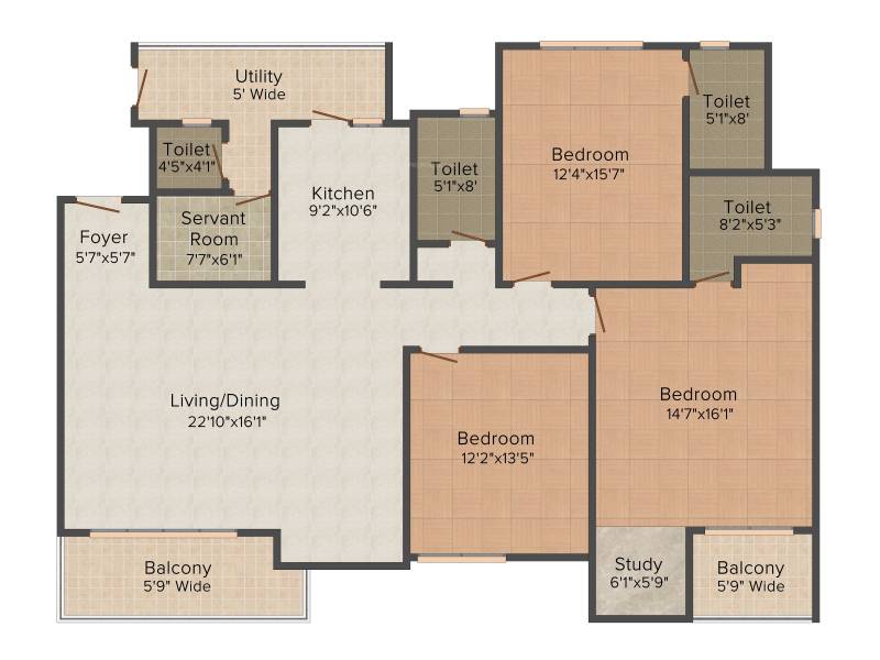 Soul Arista (3BHK+3T (2,064 sq ft) 2064 sq ft)