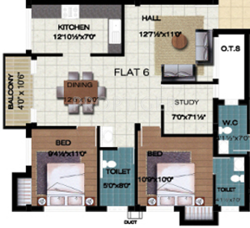 Silpi Sukriti (2BHK+2T (1,107 sq ft) 1107 sq ft)