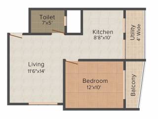 DS Senorita (1BHK+1T (772 sq ft) 772 sq ft)