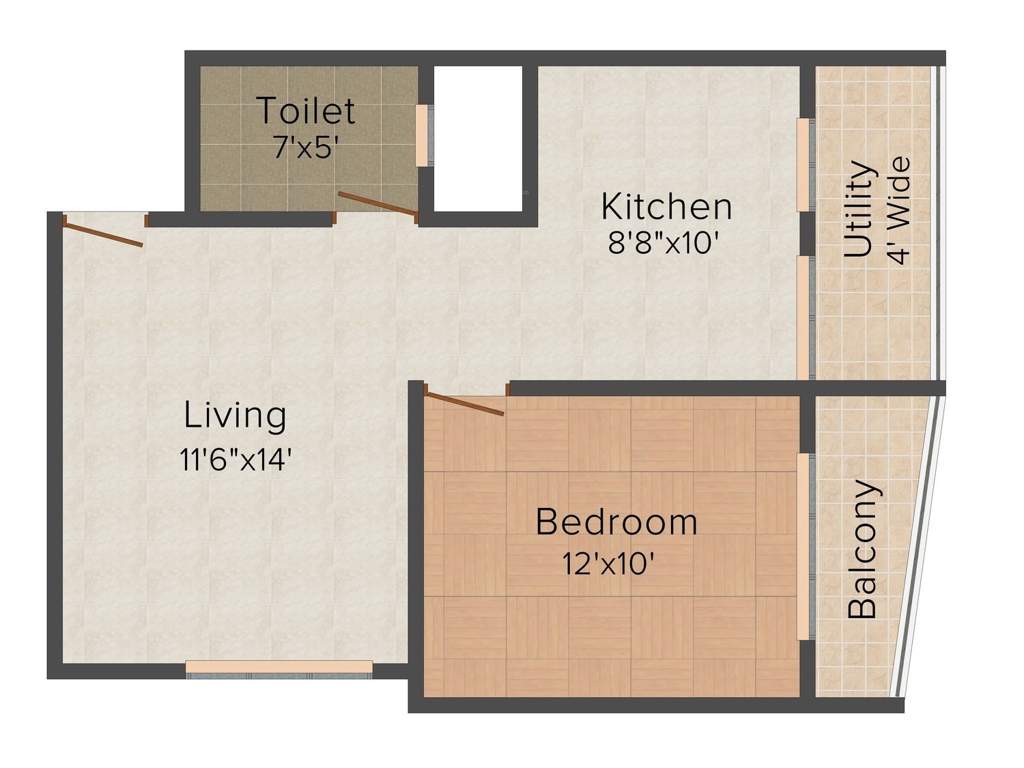 DS Senorita (1BHK+1T (772 sq ft) 772 sq ft)