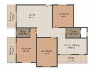 DS Senorita (3BHK+2T (1,548 sq ft) 1548 sq ft)