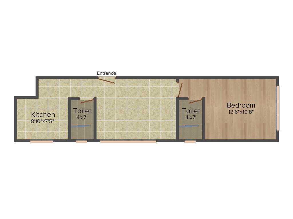 Morphosis Adagio (1BHK+2T (735 sq ft) 735 sq ft)
