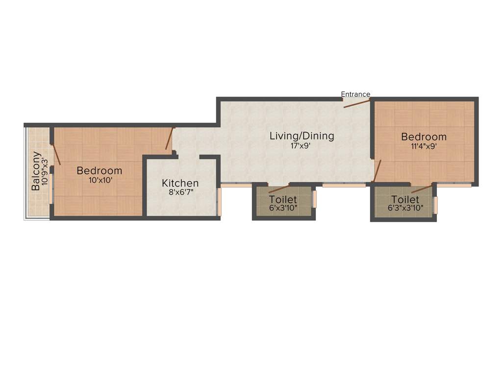 GP Caspia (2BHK+2T (750 sq ft) 750 sq ft)