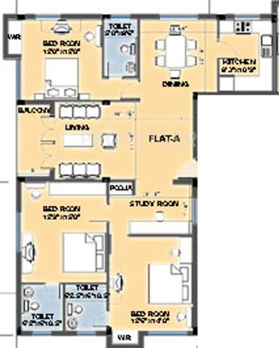 Silpi Serene Courtyard (3BHK+3T (1,800 sq ft) 1800 sq ft)