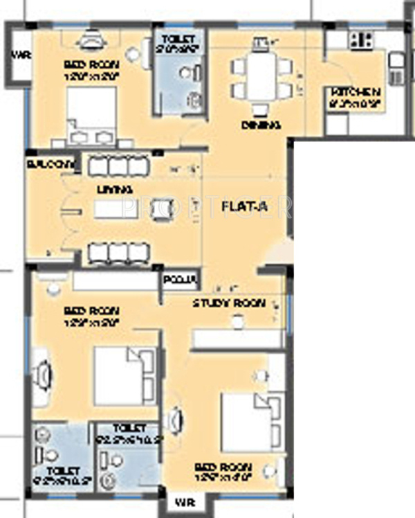 Silpi Serene Courtyard (3BHK+3T (1,800 sq ft) 1800 sq ft)