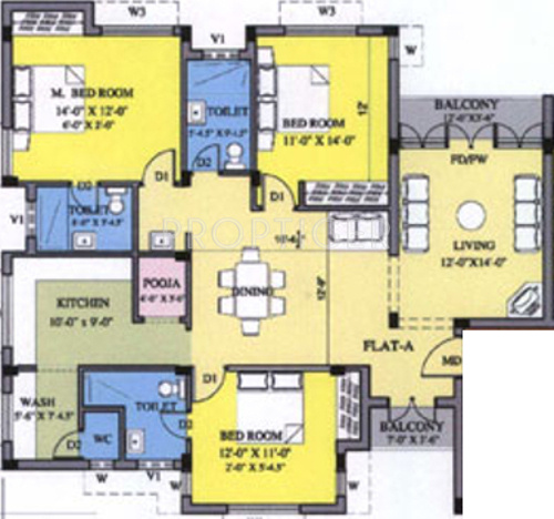 Silpi Springfield (3BHK+3T (1,825 sq ft) 1825 sq ft)