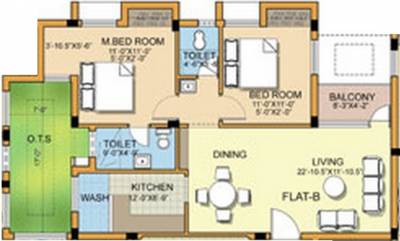 Silpi Palm Spring (2BHK+2T (1,000 sq ft) 1000 sq ft)
