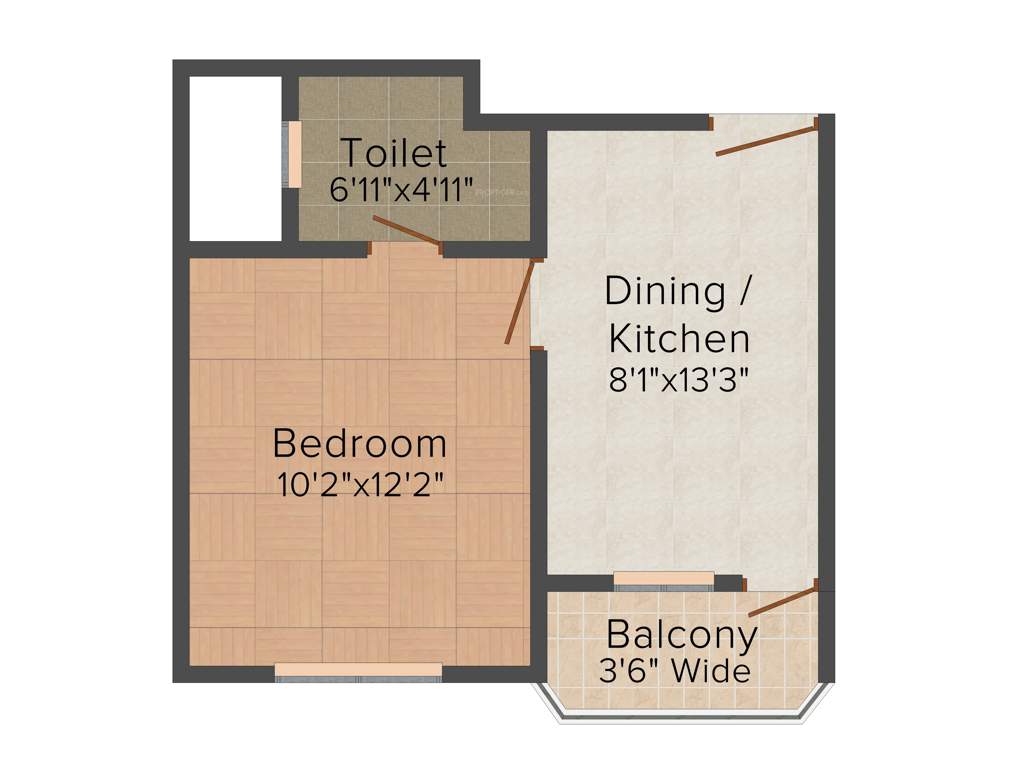 Dolphin Suppliers Santana Apartment 1BHK+1T (430 sq ft)