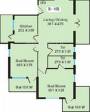 Floor Plan (2BHK+2T (1,100 sq ft) 1100 sq ft) Vaastu Estate Developers Hermitage Floor Plan (2BHK+2T (1,100 sq ft) 1100 sq ft)