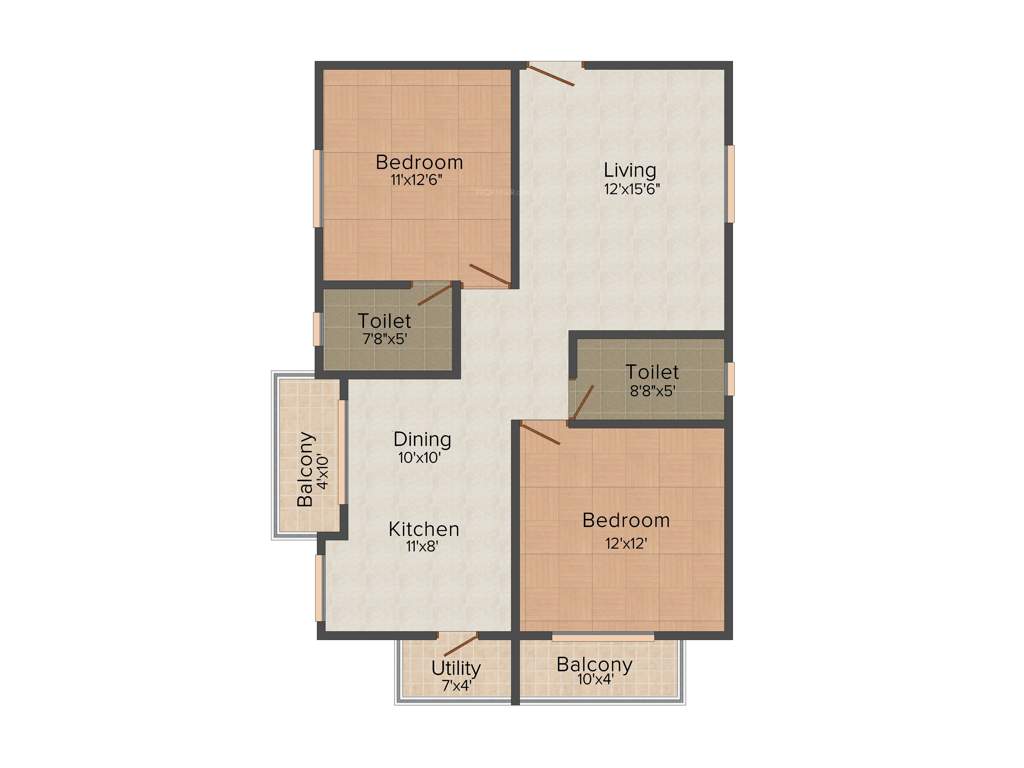 Candeur Rise (2BHK+2T (1,140 sq ft) 1140 sq ft)