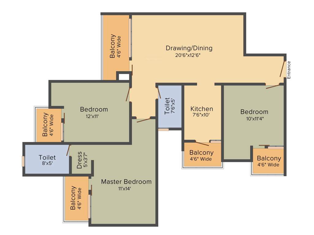 Lotus Arena II (3BHK+2T (1,562 sq ft) 1562 sq ft)