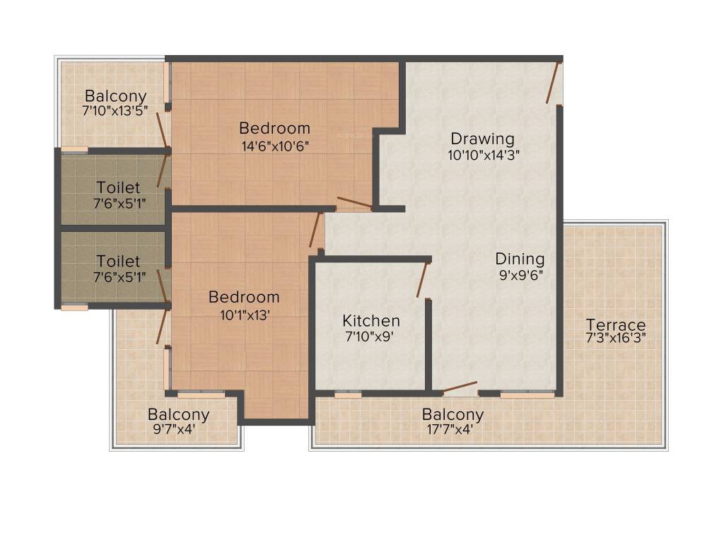 SDC Green Park (2BHK+2T (1,342 sq ft) 1342 sq ft) SDC Green Park (2BHK+2T (1,342 sq ft) 1342 sq ft)