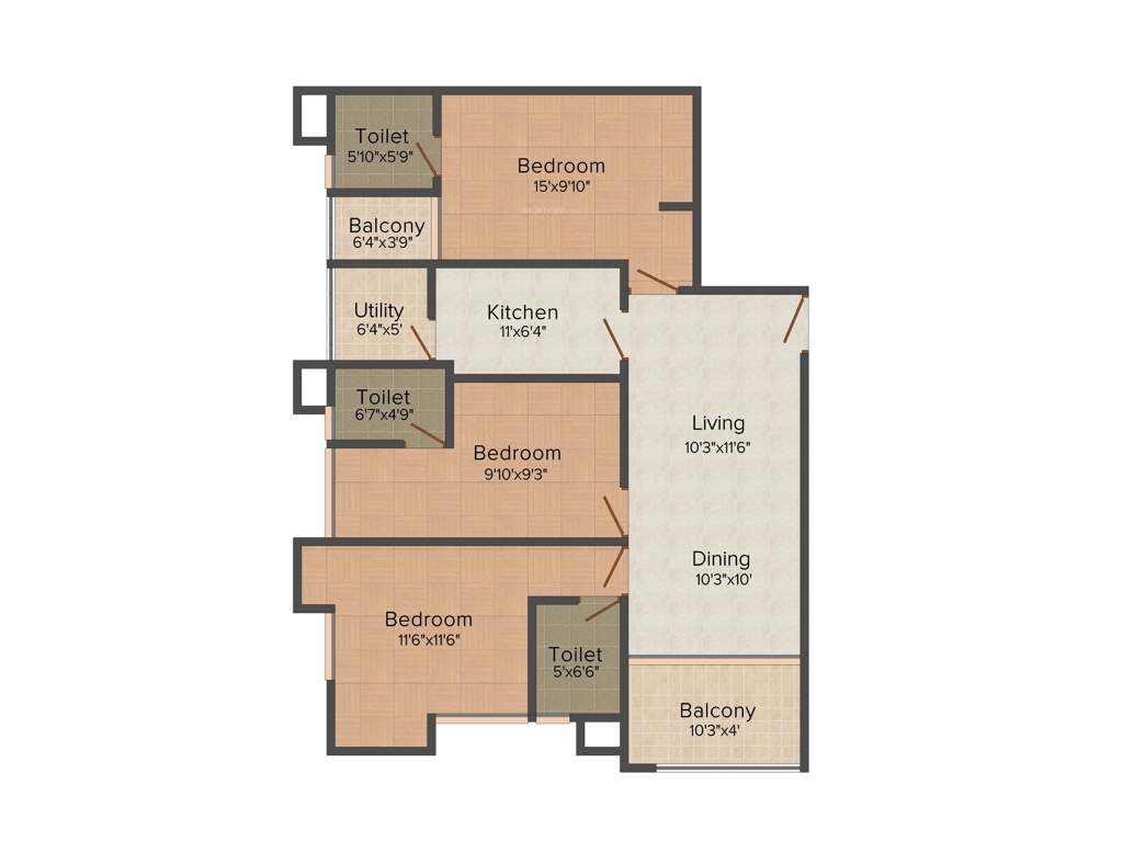 Vinayak Kings Pavilion (3BHK+3T (1,334 sq ft) 1334 sq ft)