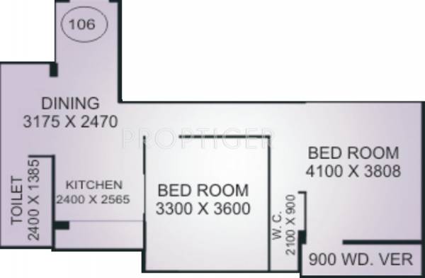 Krishti Plaza (2BHK+1T (868 sq ft) 868 sq ft)